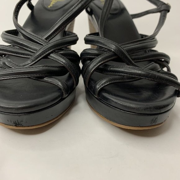 Cole Haan NikeAir Heels Slingback Sandal Platform Wedge Black Leather Uppers 8 - Picture 12 of 12